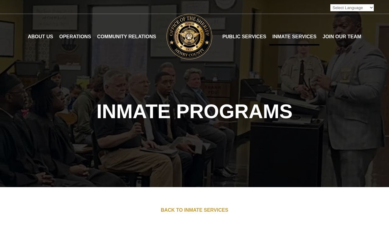 Henry County Jail prerelease inmate programs
